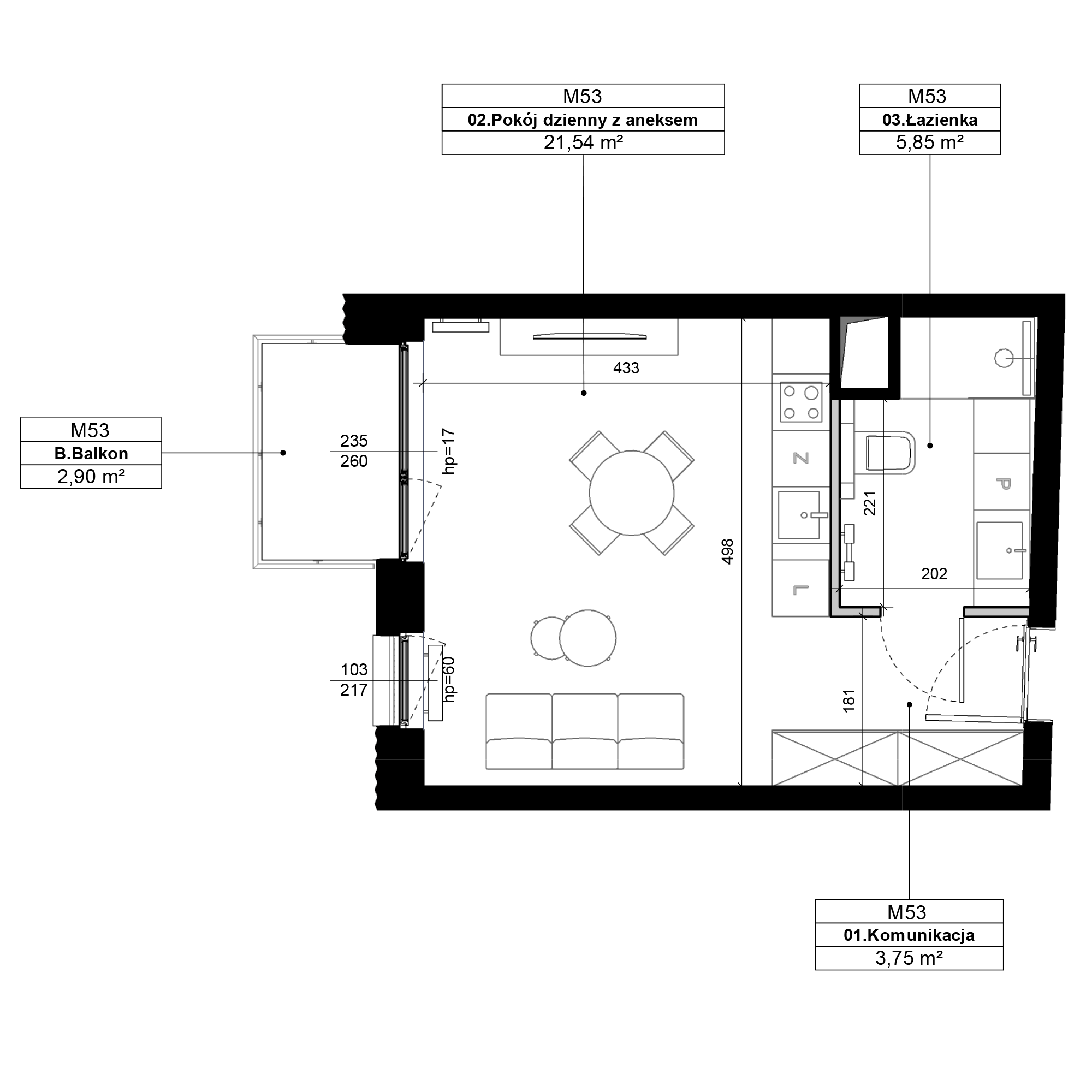 Epika Jeżyce Poznań mieszkanie deweloperskie na 1 piętrze z 1 pokojem