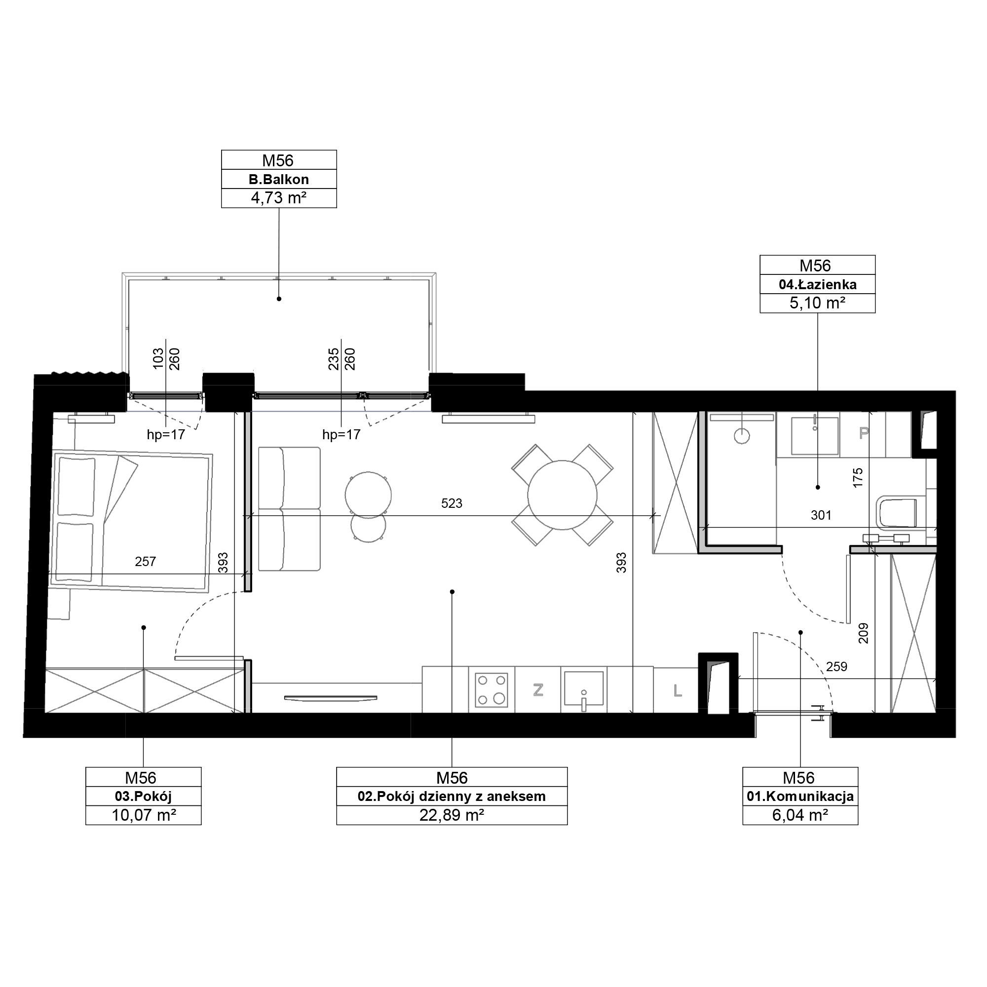 Epika Jeżyce Poznań mieszkanie deweloperskie na 1 piętrze z 2 pokojami