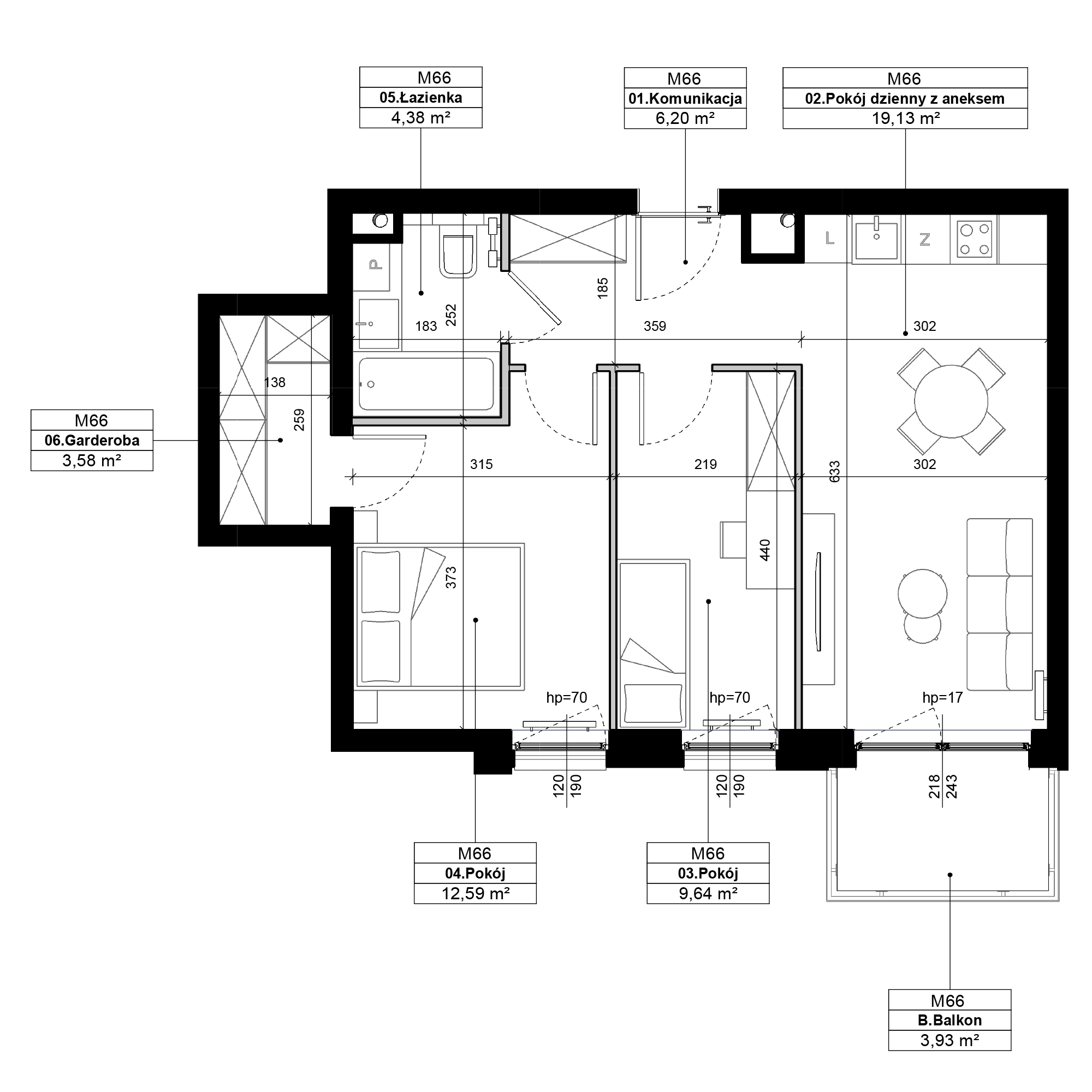 Epika Jeżyce Poznań mieszkanie deweloperskie na 1 piętrze z 3 pokojami