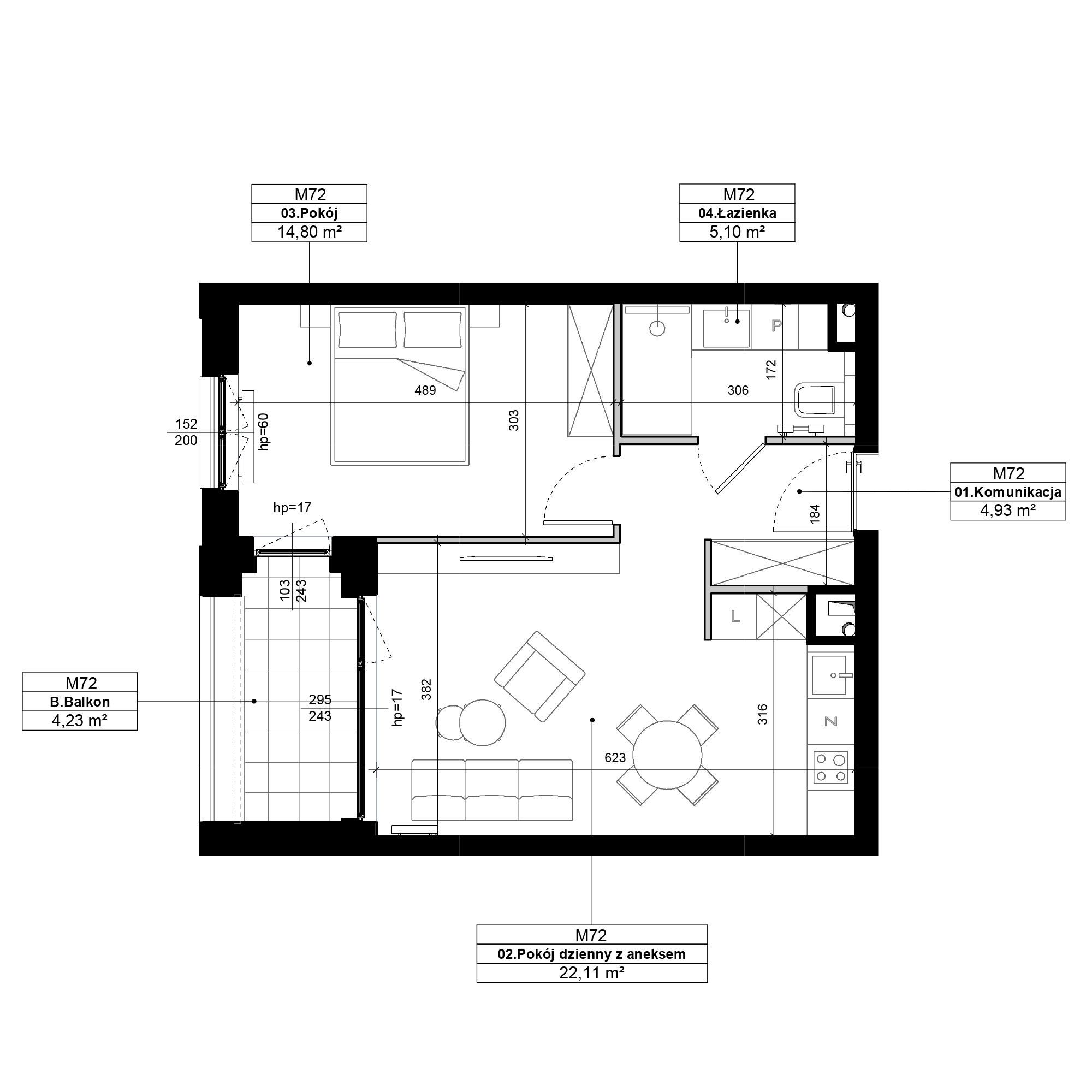 Epika Jeżyce Poznań mieszkanie deweloperskie na 2 piętrze z 2 pokojami