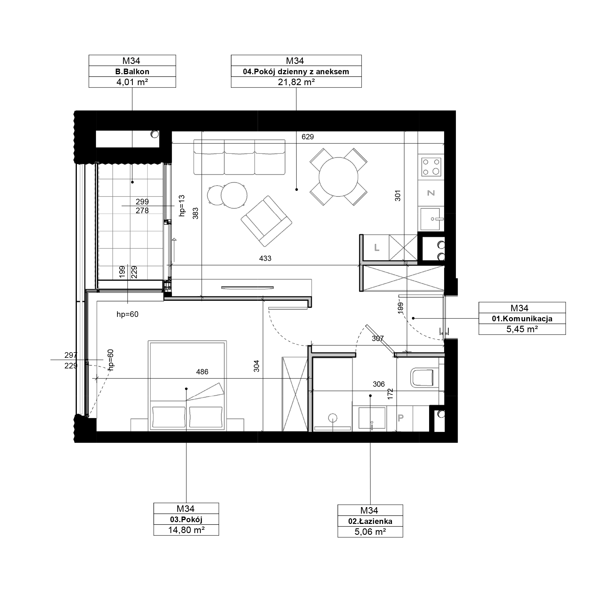 Epika Jeżyce Poznań mieszkanie deweloperskie na 1 piętrze z 2 pokojami