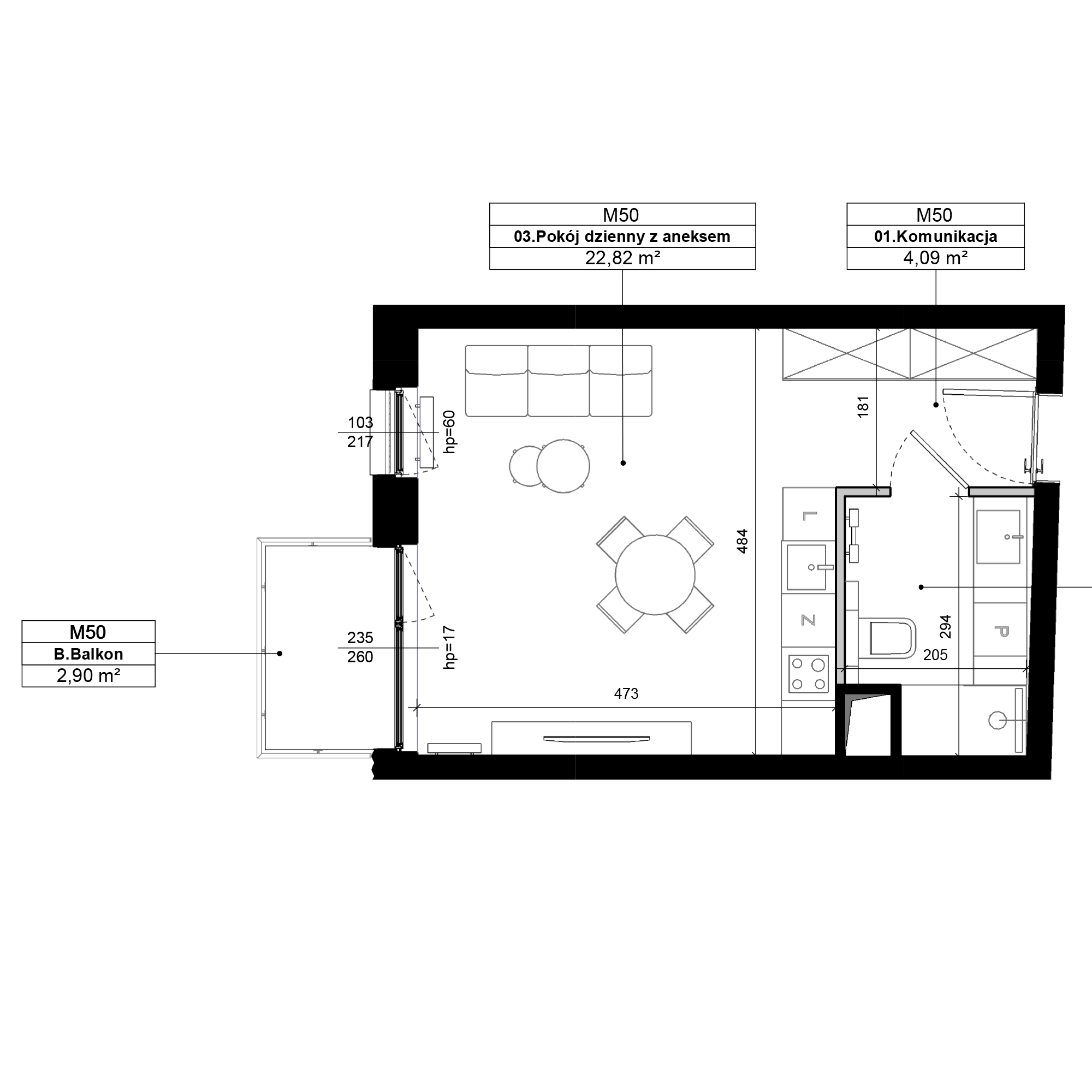Epika Jeżyce Poznań mieszkanie deweloperskie na 1 piętrze z 1 pokojem