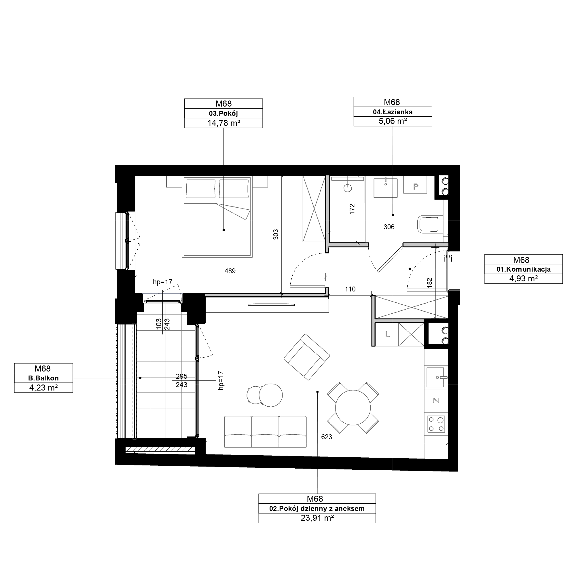 Epika Jeżyce Poznań mieszkanie deweloperskie na 2 piętrze z 2 pokojami