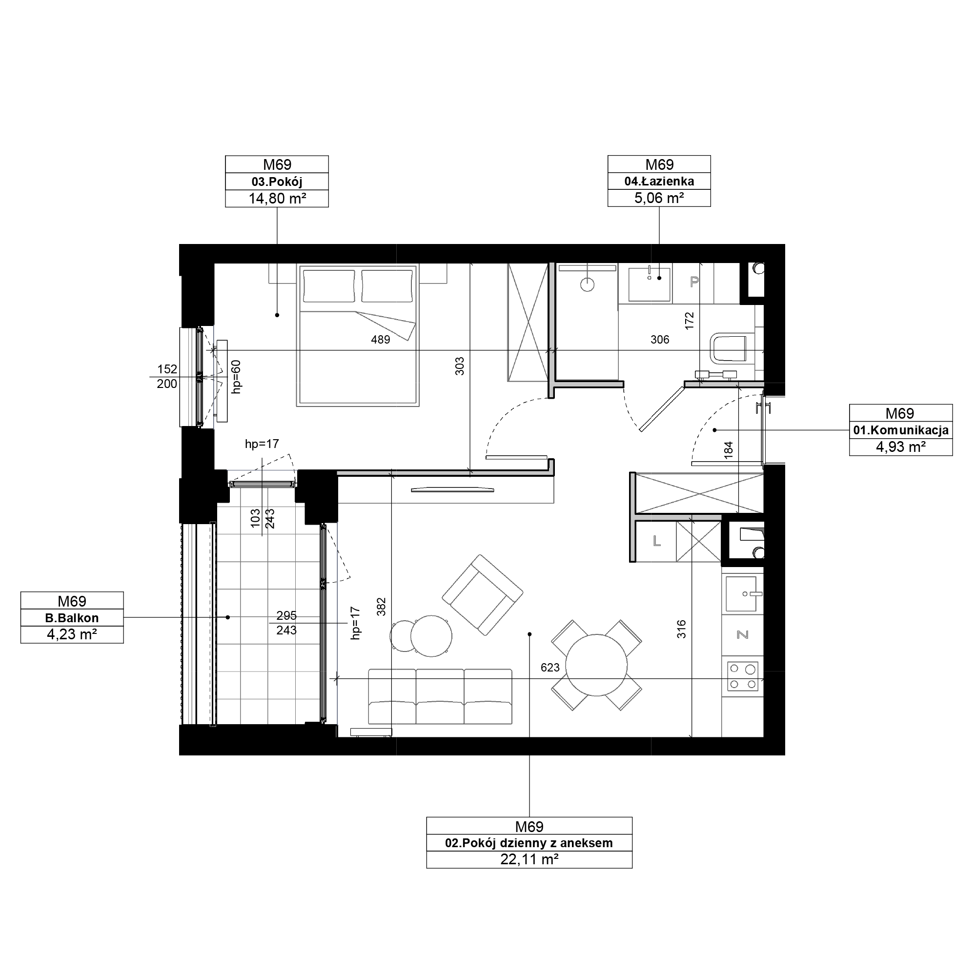 Epika Jeżyce Poznań mieszkanie deweloperskie na 2 piętrze z 2 pokojami
