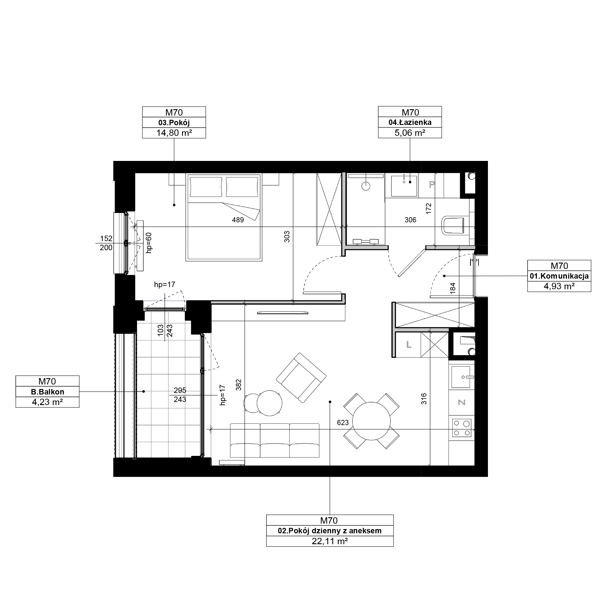 Epika Jeżyce Poznań mieszkanie deweloperskie na 2 piętrze z 2 pokojami