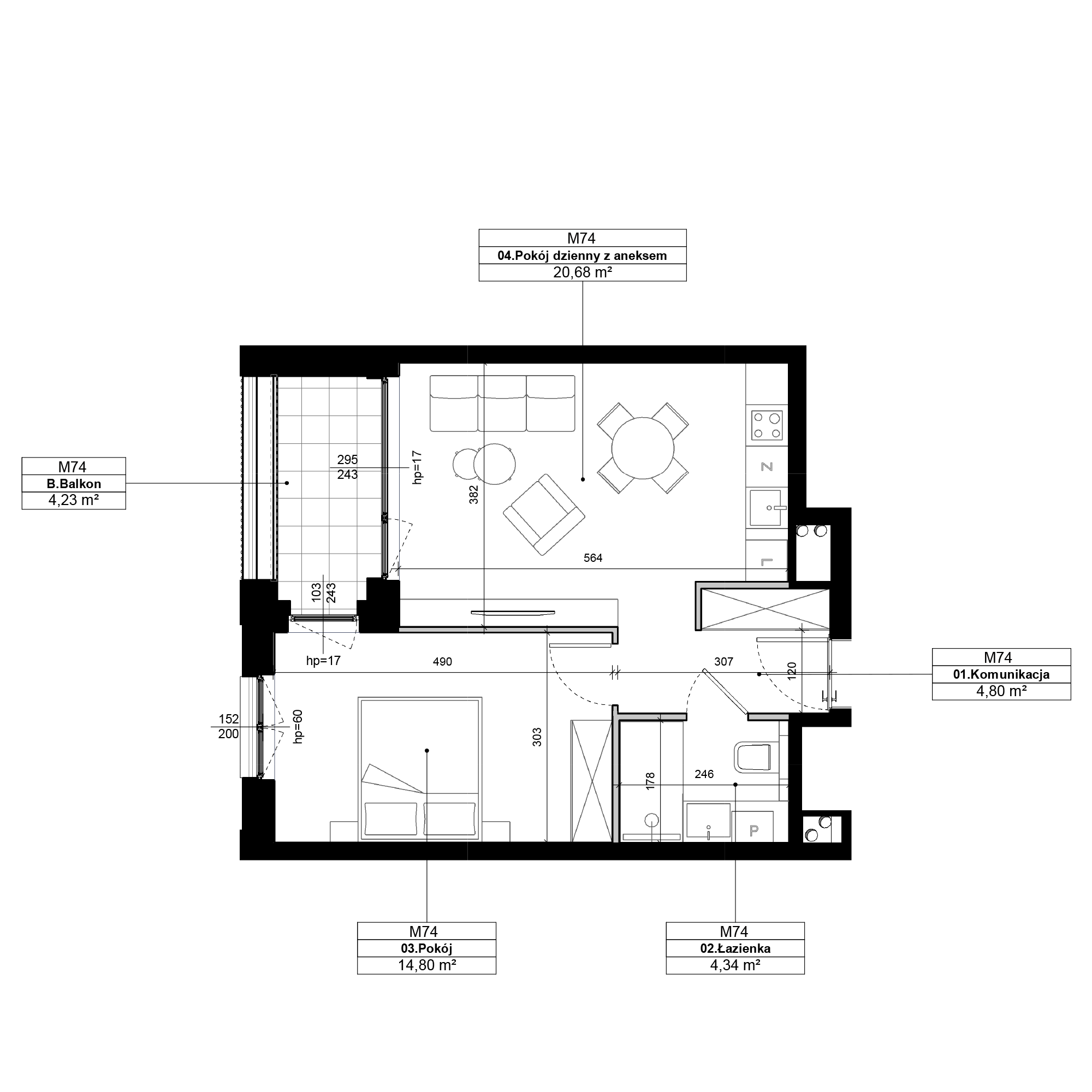 Epika Jeżyce Poznań mieszkanie deweloperskie na 2 piętrze z 2 pokojami