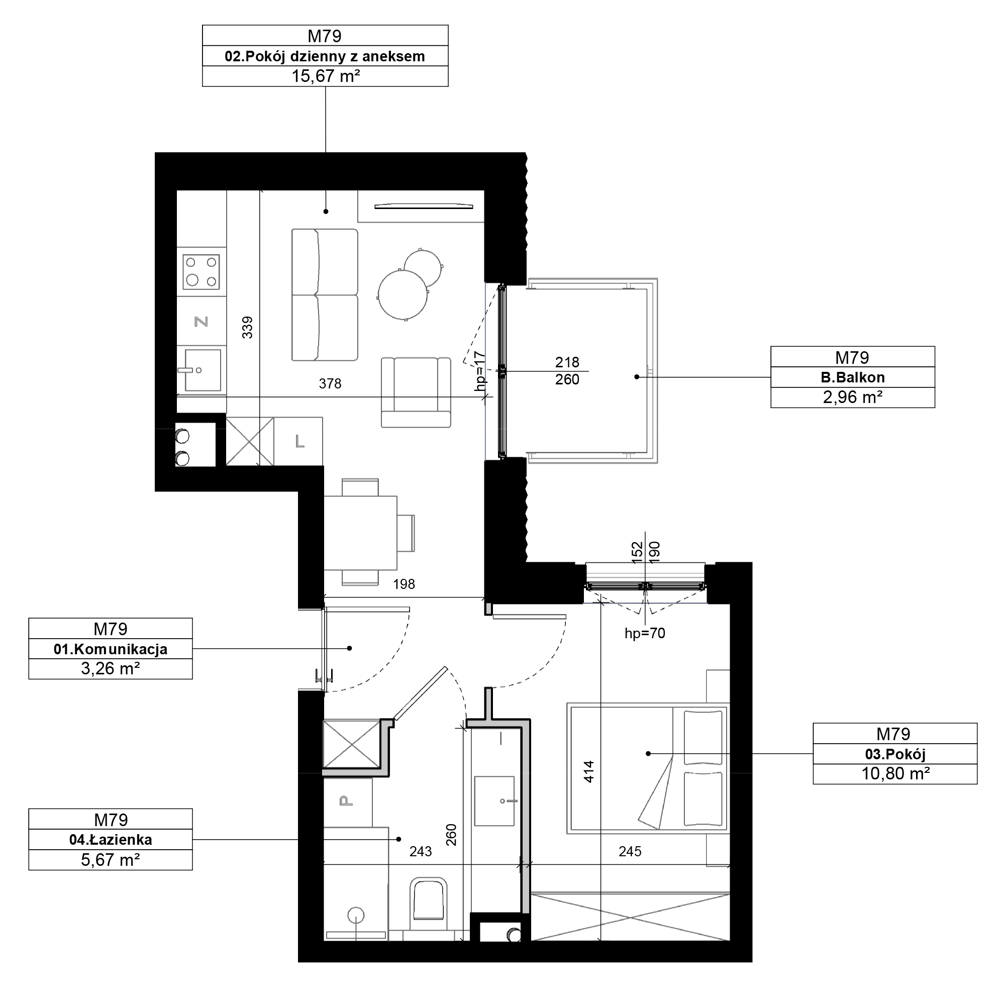 Epika Jeżyce Poznań mieszkanie deweloperskie na 2 piętrze z 2 pokojami