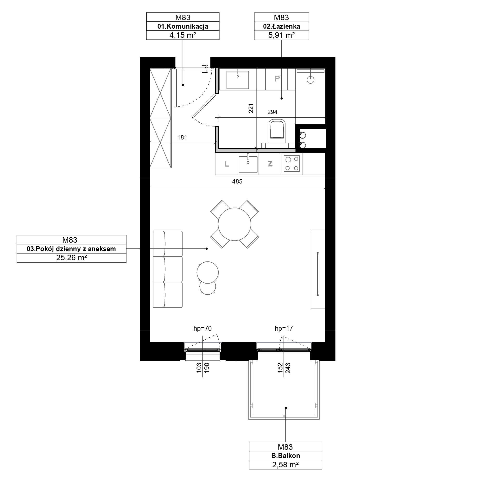 Epika Jeżyce Poznań mieszkanie deweloperskie na 2 piętrze z 1 pokojem