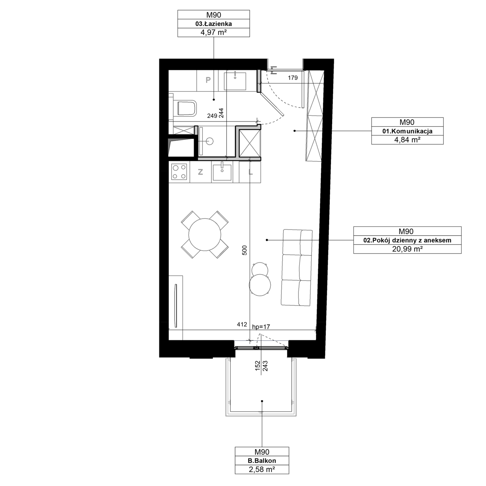 Epika Jeżyce Poznań mieszkanie deweloperskie na 2 piętrze z 1 pokojem