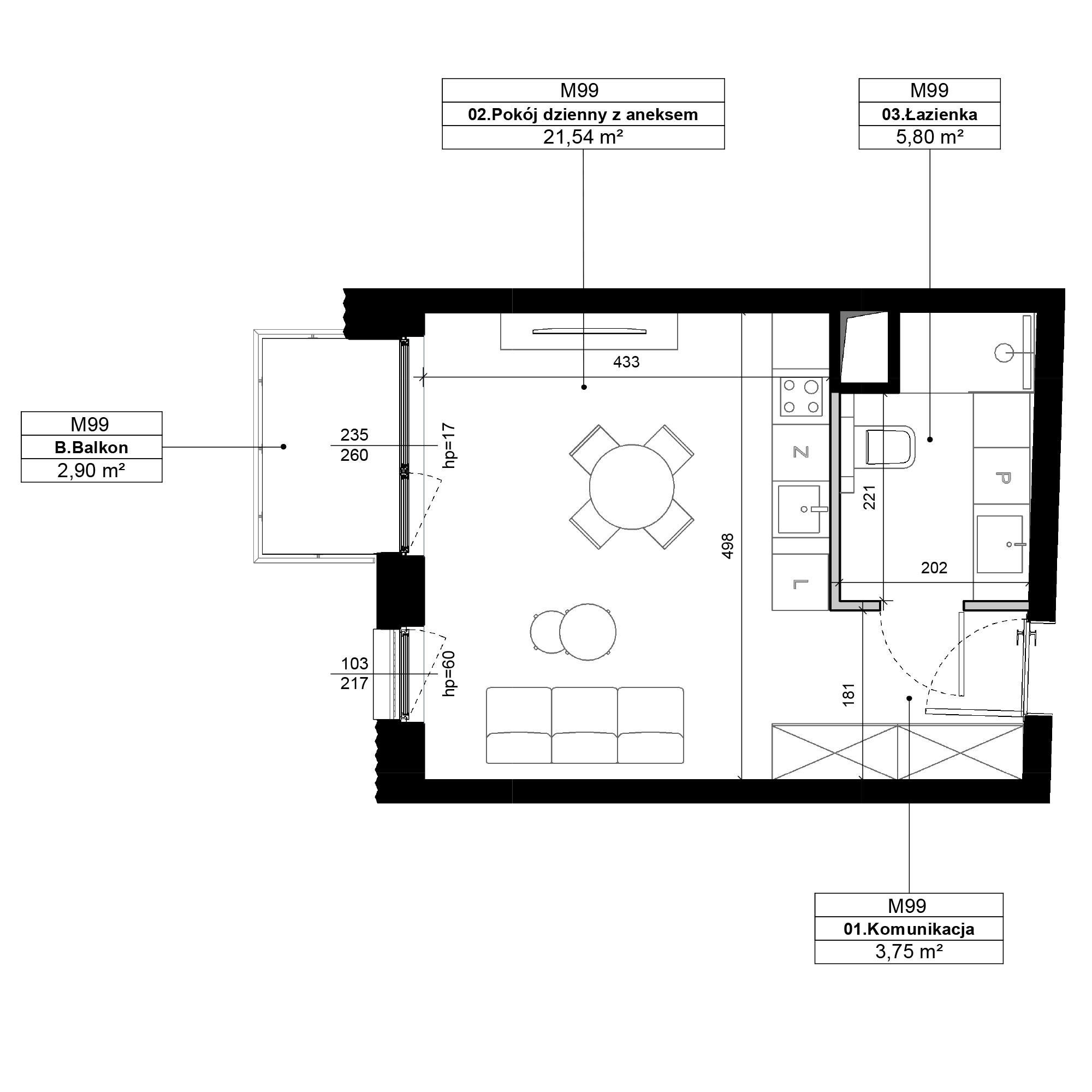 Epika Jeżyce Poznań mieszkanie deweloperskie na 2 piętrze z 1 pokojem
