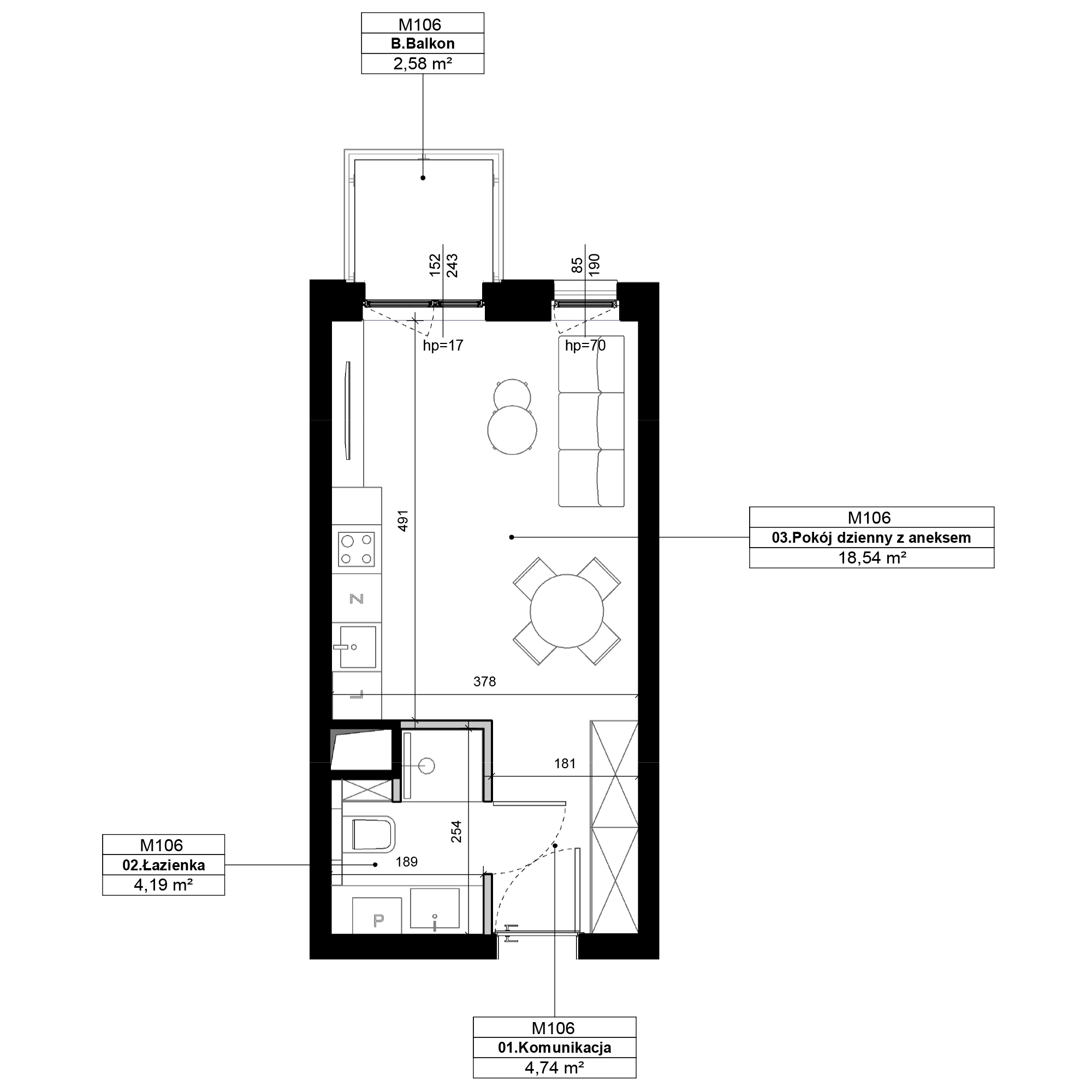 Epika Jeżyce Poznań mieszkanie deweloperskie na 2 piętrze z 1 pokojem