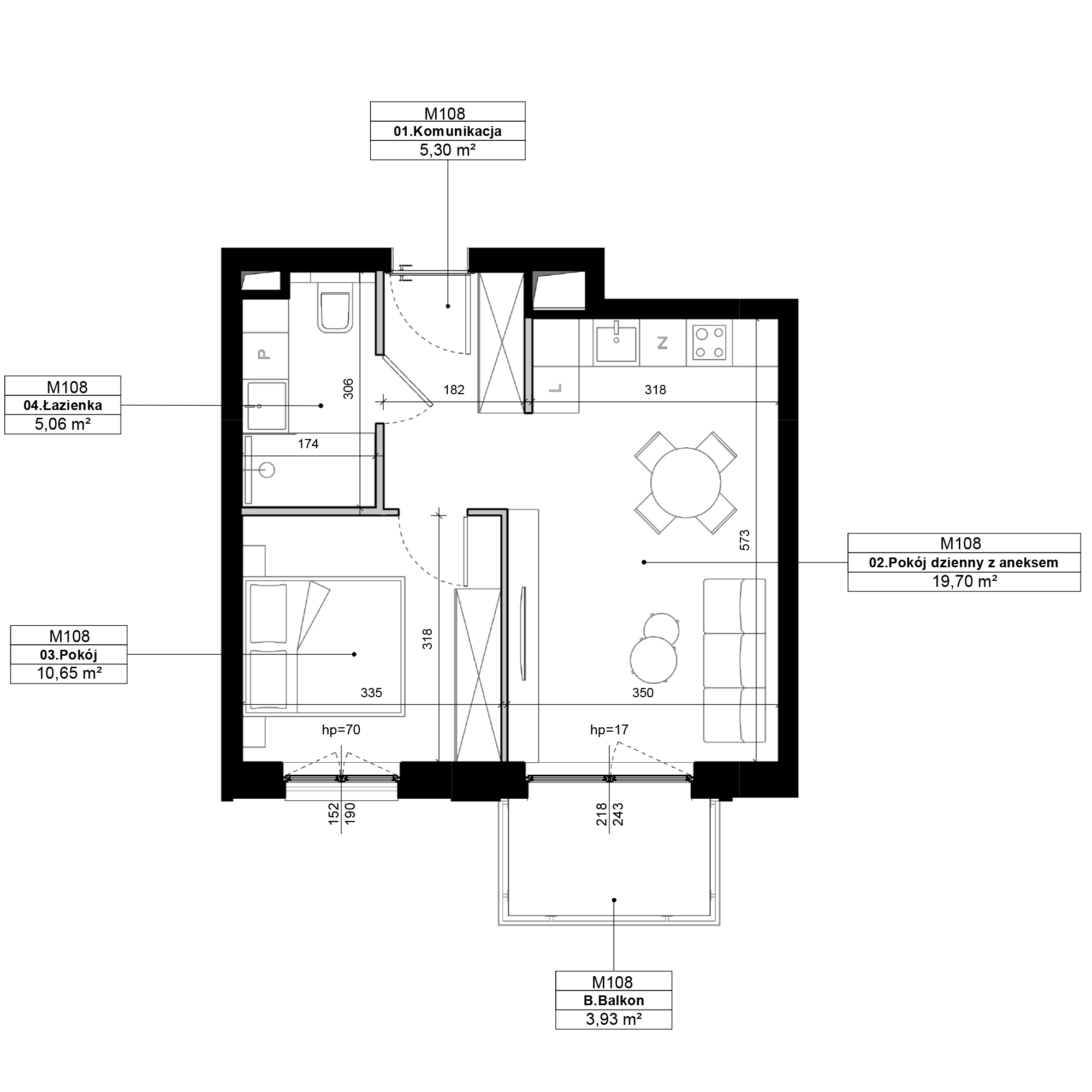 Epika Jeżyce Poznań mieszkanie deweloperskie na 2 piętrze z 2 pokojami