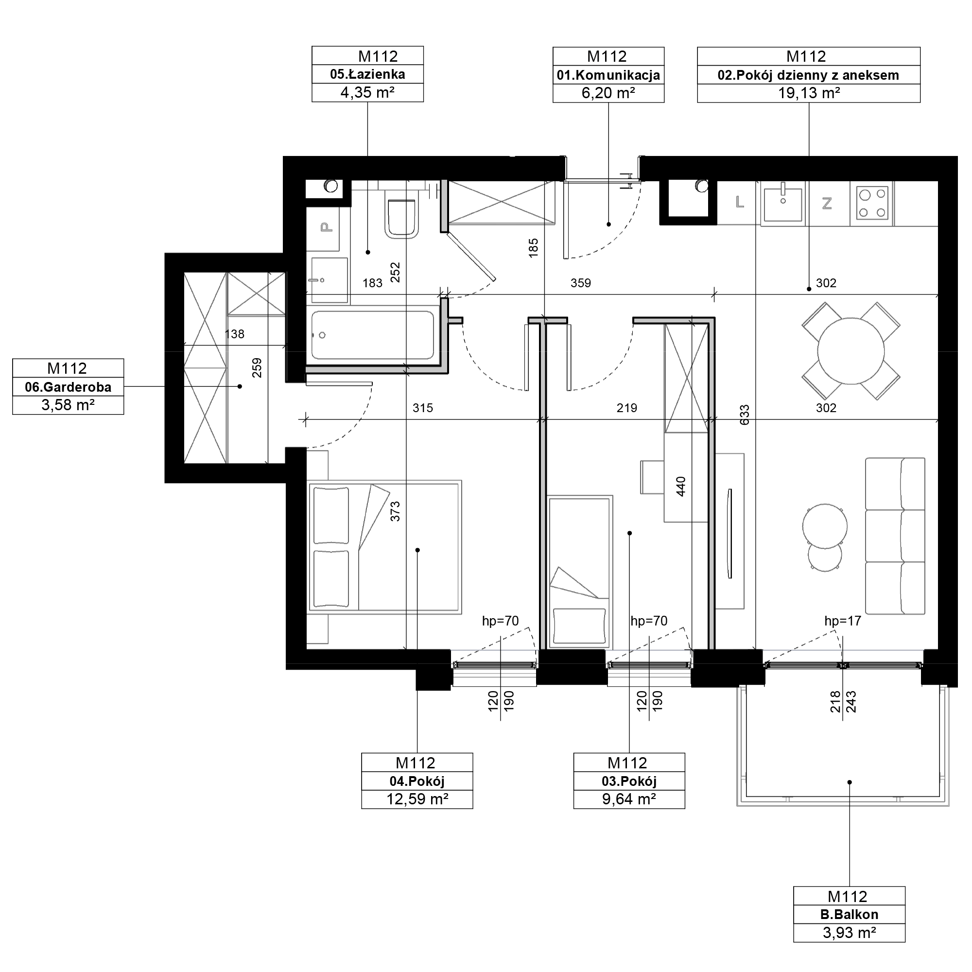 Epika Jeżyce Poznań mieszkanie deweloperskie na 2 piętrze z 3 pokojami