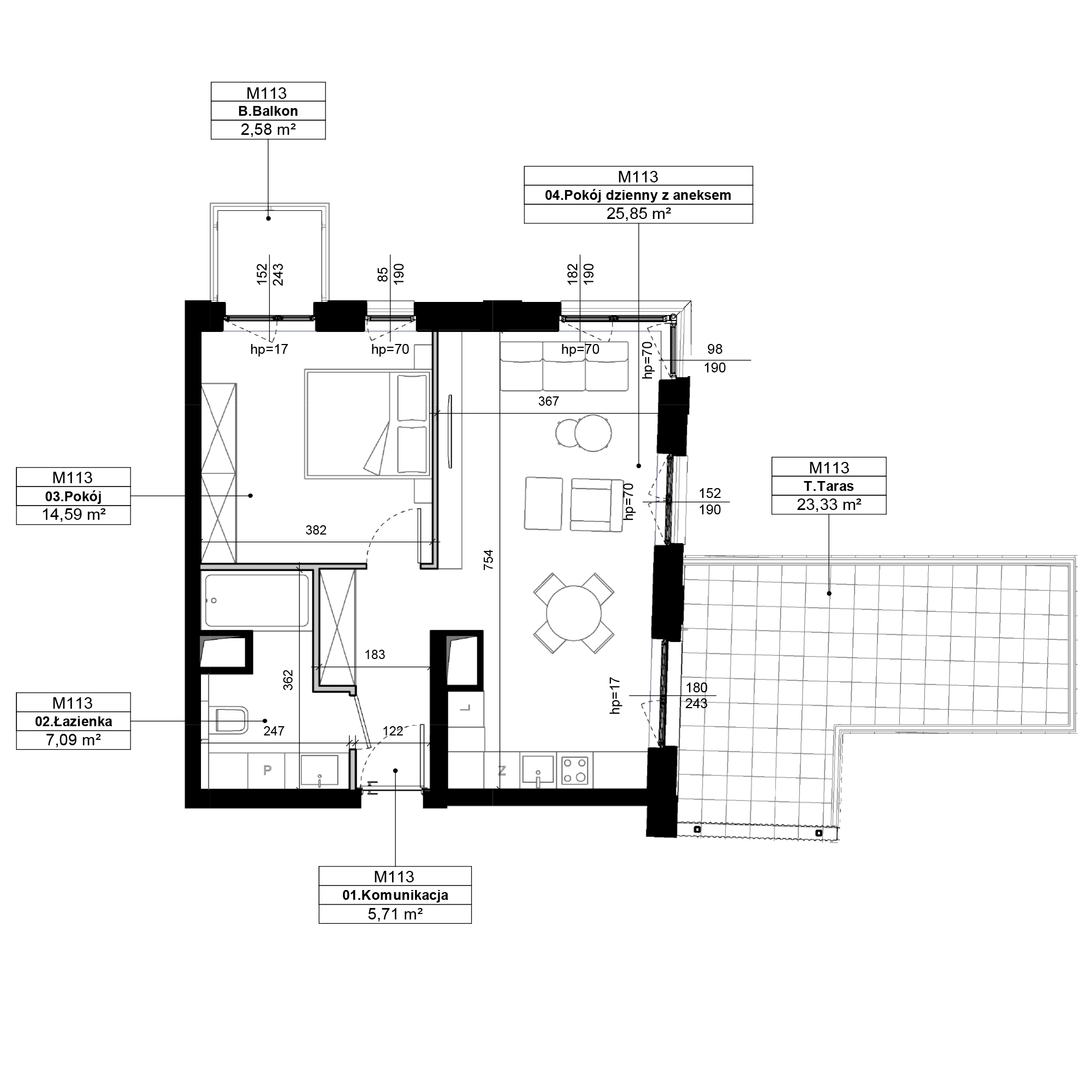 Epika Jeżyce Poznań mieszkanie deweloperskie na 3 piętrze z 2 pokojami