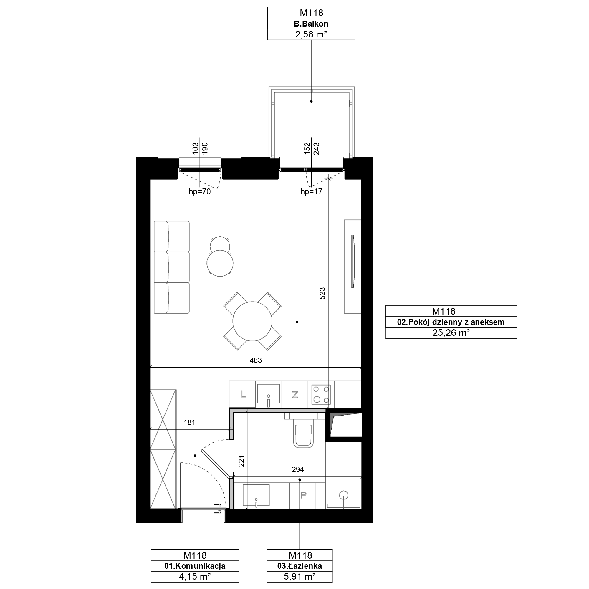Epika Jeżyce Poznań mieszkanie deweloperskie na 3 piętrze z 1 pokojem