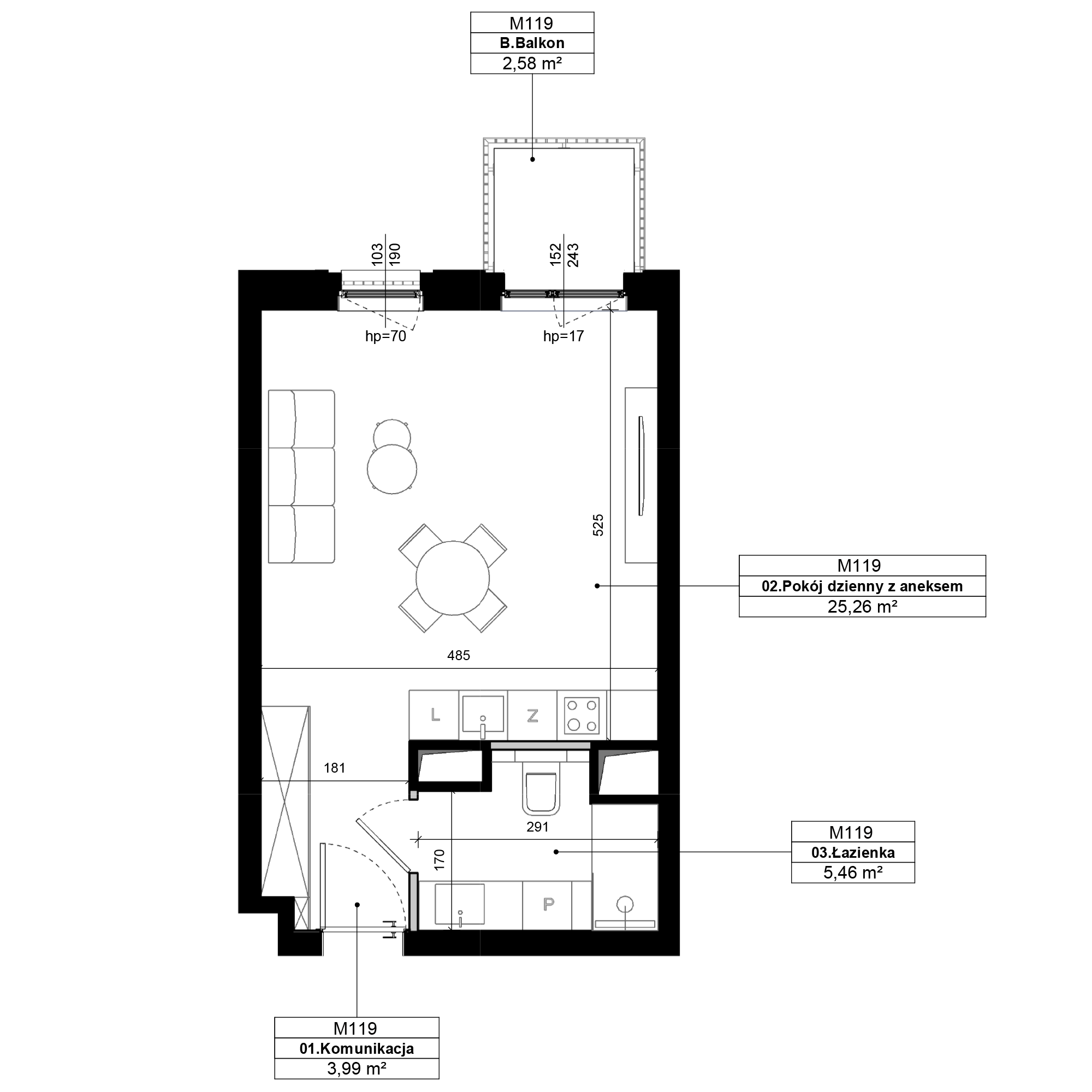 Epika Jeżyce Poznań mieszkanie deweloperskie na 3 piętrze z 1 pokojem