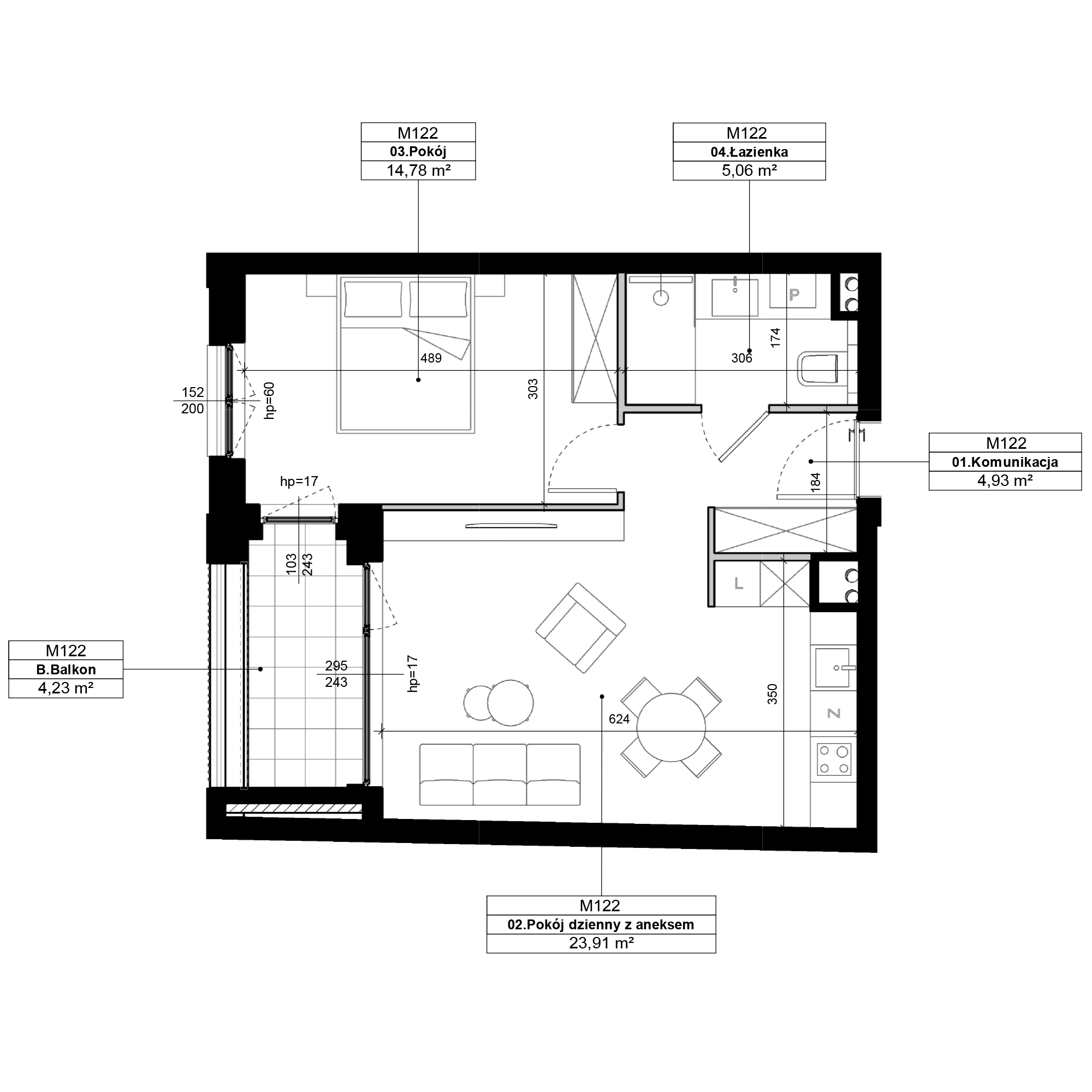 Epika Jeżyce Poznań mieszkanie deweloperskie na 3 piętrze z 2 pokojami