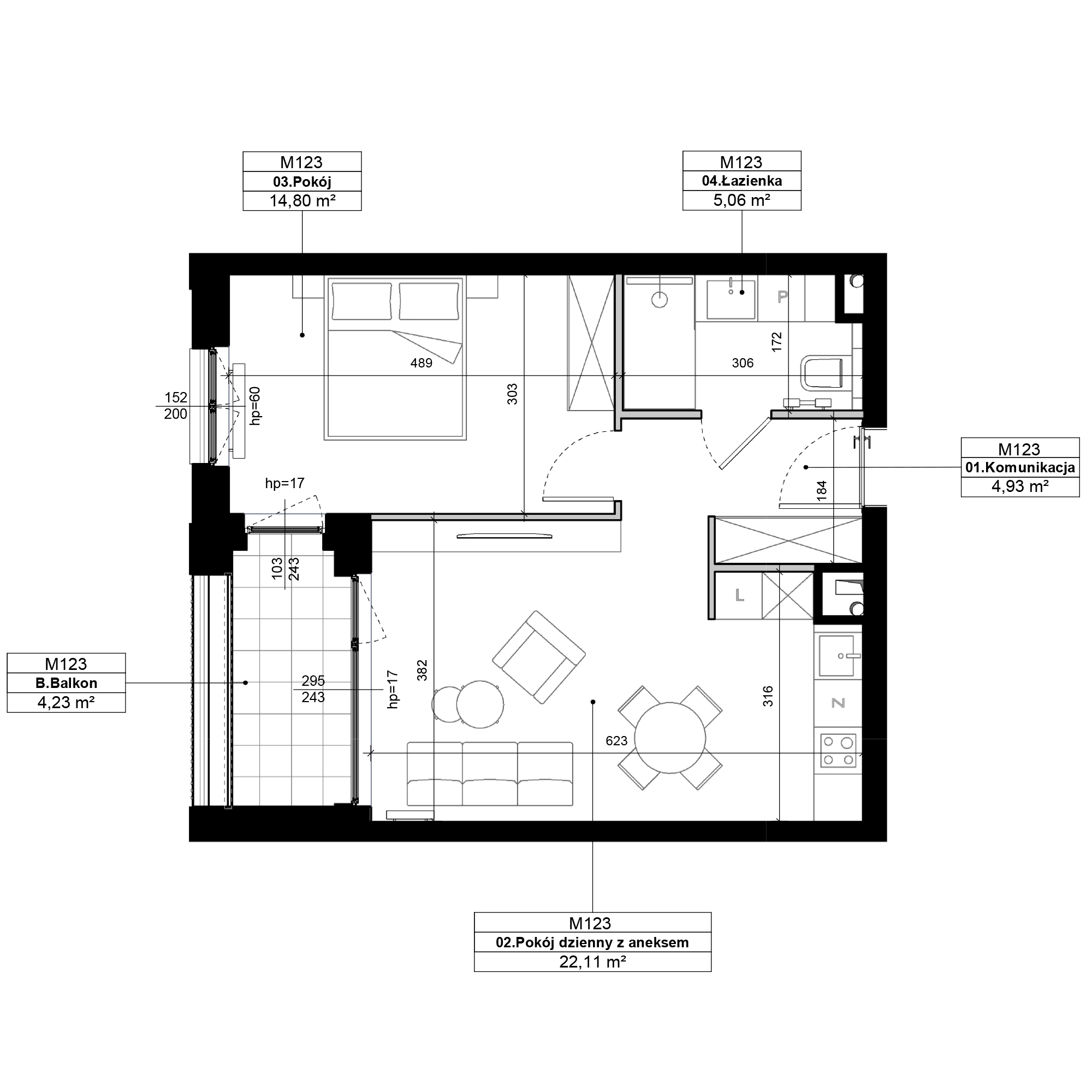 Epika Jeżyce Poznań mieszkanie deweloperskie na 3 piętrze z 2 pokojami