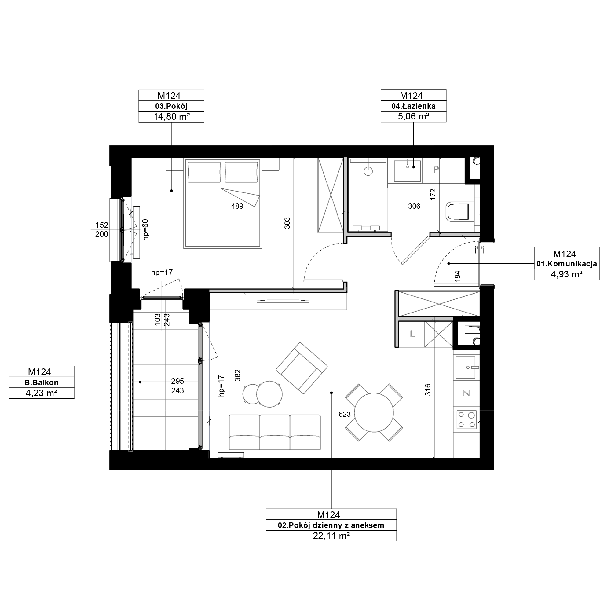 Epika Jeżyce Poznań mieszkanie deweloperskie na 3 piętrze z 2 pokojami