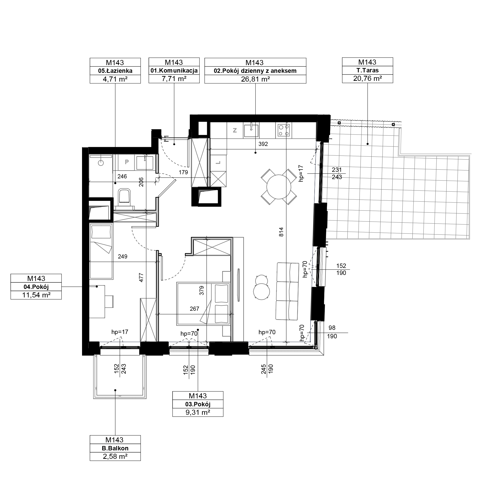 Epika Jeżyce Poznań mieszkanie deweloperskie na 3 piętrze z 3 pokojami